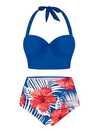 Maillot de Bain Floral à Col Licou