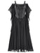 Robe à épaules dénudées en velours uni années 1950
