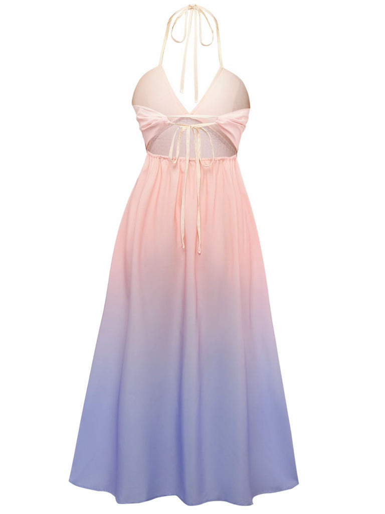 [Prévente] Robe dos nu à décolleté plongeant en V ombré années 1940