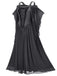 Robe à épaules dénudées en velours uni années 1950