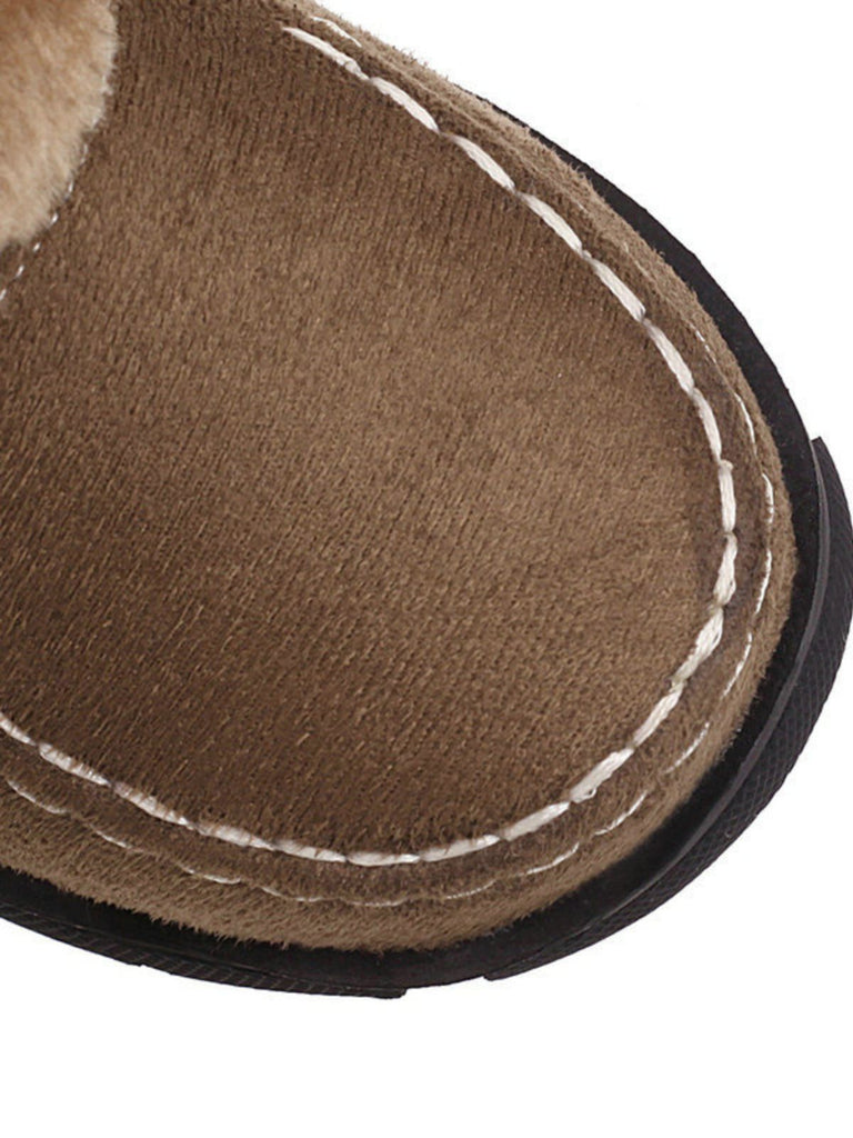 Bottes d'hiver vintage à pompons en fausse fourrure