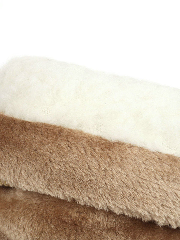 Bottes d'hiver vintage à pompons en fausse fourrure