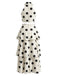 Beige 1950s Floral Polka Dot Sleeveless Halter Skirt Set - vintage skirt, retro style