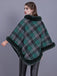 Poncho en fourrure de lapin Rex en velours à carreaux des années 1950