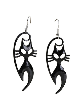 Boucles d'oreilles pendantes chat noir d'Halloween
