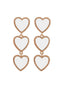 Boucles d'oreilles pendantes triple cœur pour la Saint-Valentin