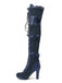 Bottes hautes à talons lacets et nœud style vintage