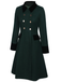 Manteau à Boutons Uni Vert Foncé Années 1950 3