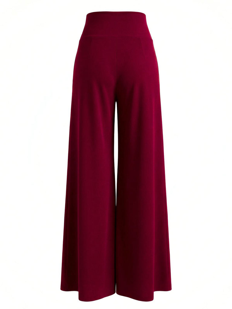 Pantalon à jambes larges taille haute et croisé années 1950