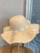Chapeau de soleil à franges en raphia 3D à motif marguerite