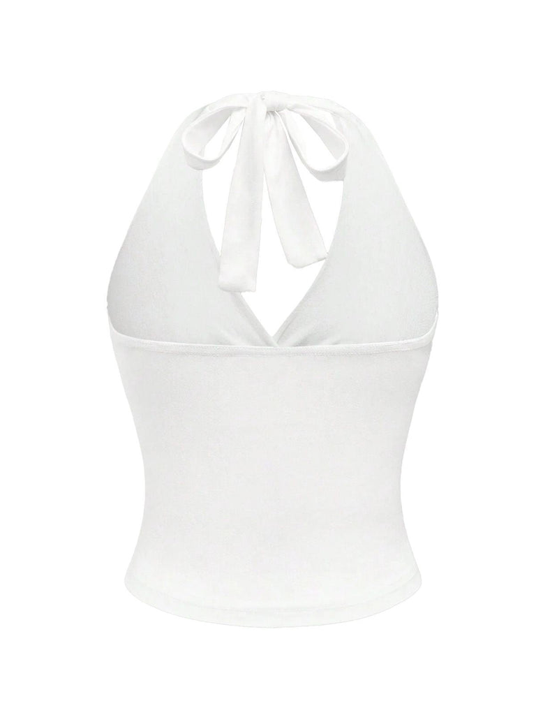 Haut cache-cœur imprimé léopard années 80