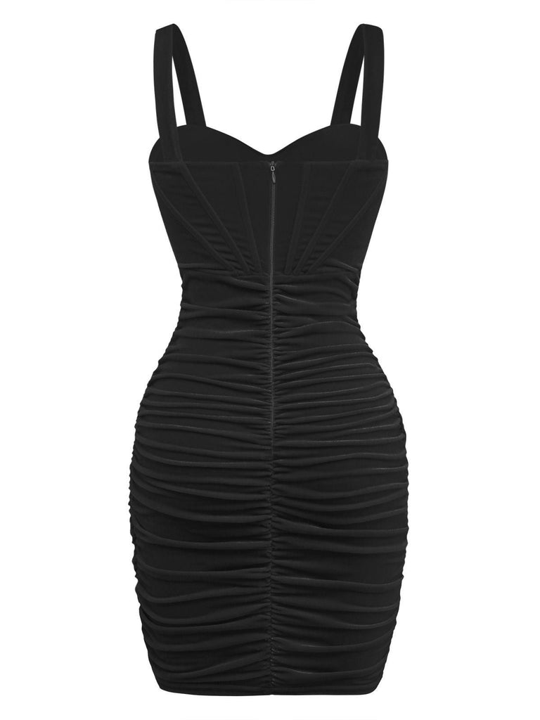 Robe courte velours corset ruché cœur 1980s