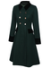 Manteau croisé bleu contrasté à boutons des années 40