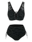 Ensemble bikini gothique en maille chauve-souris noire années 1980
