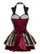 Robe de capitaine pirate Halloween en velours rouge vin des années 1970