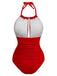 [Prévente] Maillot de bain une pièce rouge à fronces et dos nu ajouré années 1930