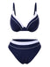 Maillot de bain et cache-maillot patchwork bleu uni des années 1960