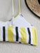 Ensemble bikini à bretelles rayures verticales contrastées nœud années 1940