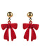 Boucles d'oreilles pendantes nœud rouge de Noël