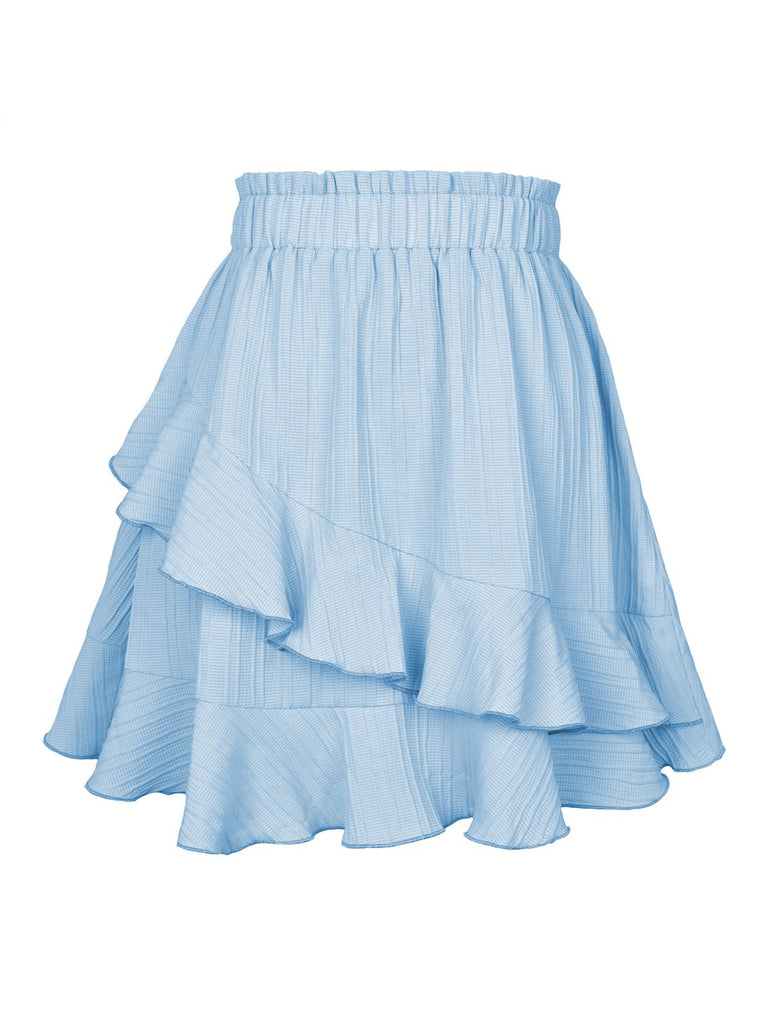 Jupe à volants irréguliers et taille élastique des années 1940