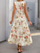 Robe bohème motif fleurie à volants col V années 1970