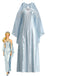 Robe longue bleu clair à manches cape inspirée d’Amidala années 1980