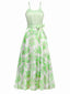 Robe organza fleur avec nœud à bretelles spaghetti années 1930