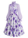 [Prévente] 2PCS Ensemble Blouse à Col Lavallière et Robe à Petites Fleurs Années 1950 - 3