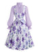 [Prévente] 2PCS Ensemble Blouse à Col Lavallière et Robe à Petites Fleurs Années 1950 - 4