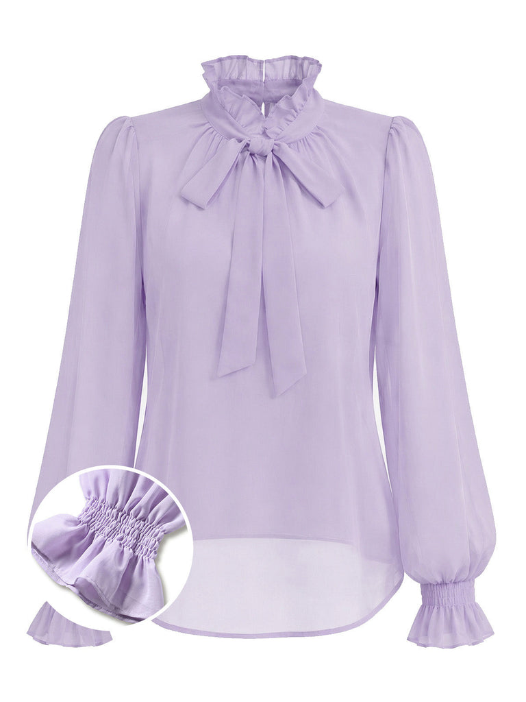 [Prévente] 2PCS Ensemble Blouse à Col Lavallière et Robe à Petites Fleurs Années 1950 - 5