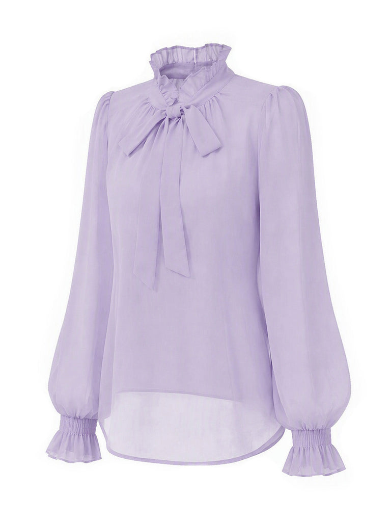 [Prévente] 2PCS Ensemble Blouse à Col Lavallière et Robe à Petites Fleurs Années 1950 - 6