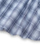 Close-up of blue and white checkered fabric on a white background