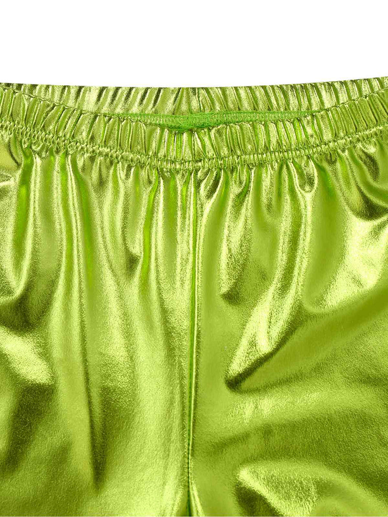 Pantalon bootcut moulant métallisé uni années 1970