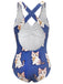 [Prévente] Maillot de Bain Une Pièce Imprimé Chat et Glace Bretelles Croisées années 60 2