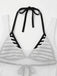 Ensemble bikini rayé et cache-maillot années 80