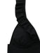 Black ruffled swimsuit top on a white background