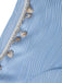 Detail: 3PCS Blue 1940s Shell Special Fabric Bikini Set, retro fashion design, perfect for vintage fashion lovers