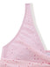 Pink bra with small floral patterns on a white background