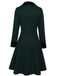 Manteau à Boutons Uni Vert Foncé Années 1950 4