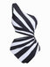 Maillot de Bain One-Shoulder Zebra Imprimé Découpé Une Pièce Années 1960