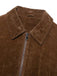 Veste courte en daim marron avec fermeture zippée années 1980