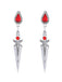 Boucles d'oreilles pendantes gothiques en or avec épée de sang