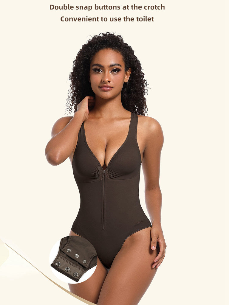 Body gainant à fermeture éclair sur le devant des années 1980