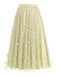 Jupe trapèze taille haute en maille marguerite des années 1940