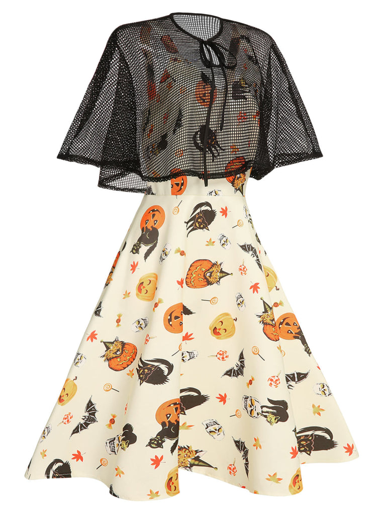 Robe de Costume Années 50 Avec Cape Déguisement Halloween 5