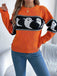Pull orange en tricot fantôme d'Halloween des années 1940