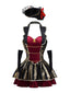 Robe de capitaine pirate Halloween en velours rouge vin des années 1970