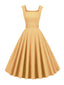 Robe Vintage Solide en Velours Côtelé des Années 1950 Cocktail Pin-up