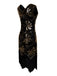 Robe col en V et perles pailletées des années 1920