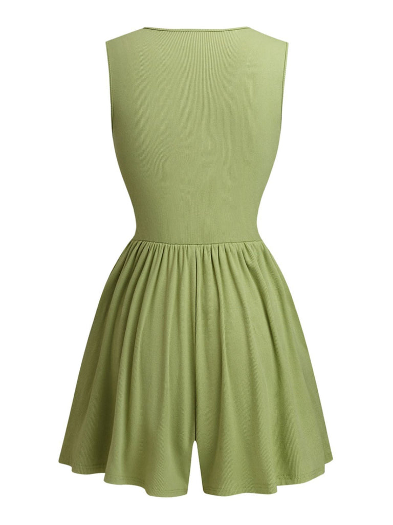 Combishort à épaules dénudées taille en dentelle et col en V années 1950